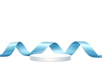 White Pedestal with Blue Ribbon