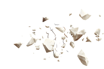 Minimalist art wallpaper featuring beige concrete texture abstract broken stone elements three in clear view with natural colors and sharp focus on a plain background. Simple clean style for stock use