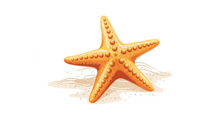Illustration of a starfish, representing marine life, summer, and the beauty of the ocean in a detailed and vibrant style