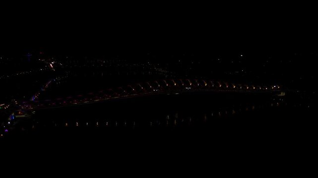 Atal Bridge, Ahmedabad City, Night View, Ahmedabad, Gujarat, India.