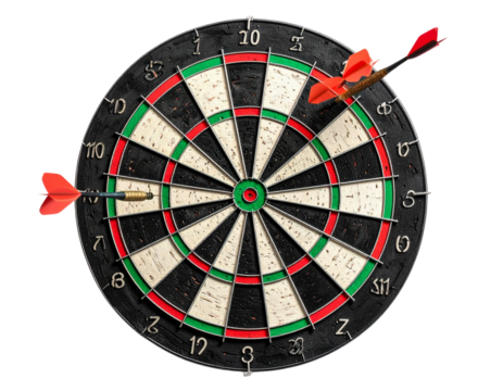 darts on white background