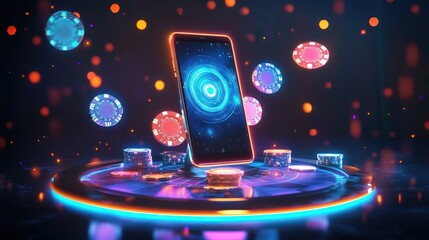 Smartphone displaying a digital casino game