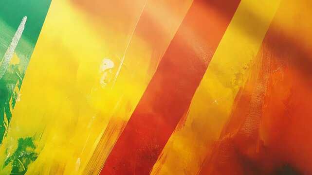 Abstract painting creating textured rasta reggae background