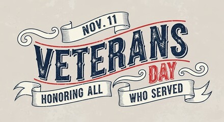 Honoring Sacrifice and Service A Stylized Veterans Day Commemoration Design for November 11th with Vintage Typography