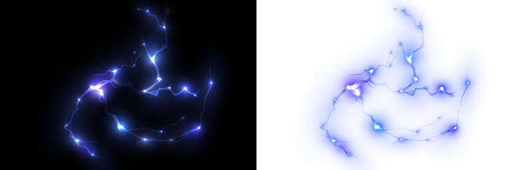 High-quality PNG overlay featuring glowing electric power effects, ideal for sci-fi and weather themes.