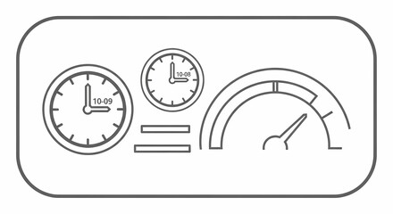 Fototapeta premium Speedometer and Dashboard Gauge Icons Set, Thin Line Vector Interface Meters