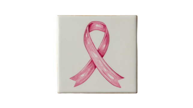 Breast Cancer Awareness Pink Ribbon Symbol on White Background