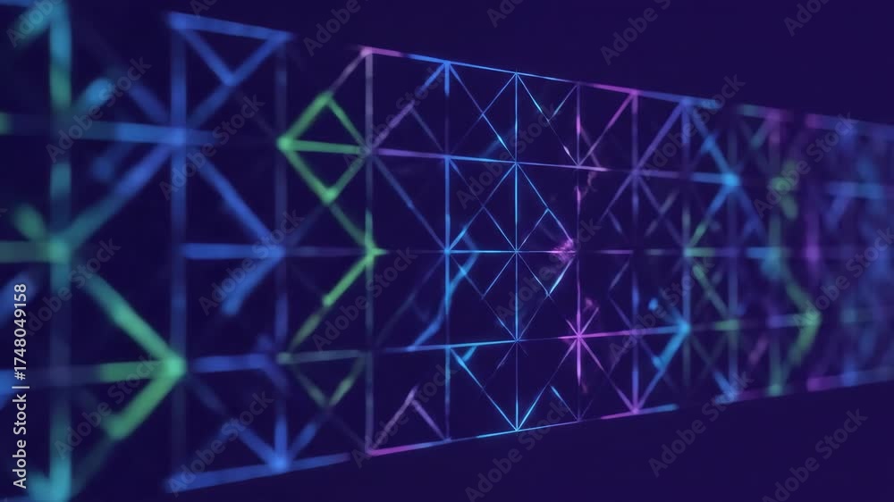 Sticker shifting geometric grid pattern seamlessly looping video with vibrant colors texture, squares, prese