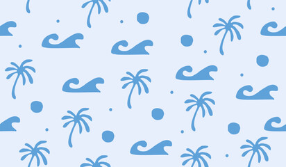 Cute beach vibes pattern background vector design