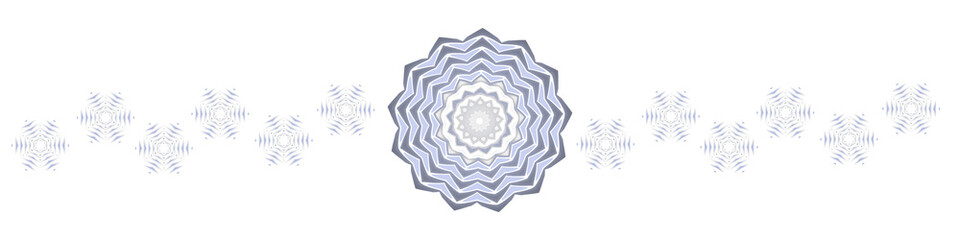 vector illustration of Elegant geometric mandala border with repeating blue gray circular ornaments, modern decorative pattern on transparent background for luxury art and digital composition