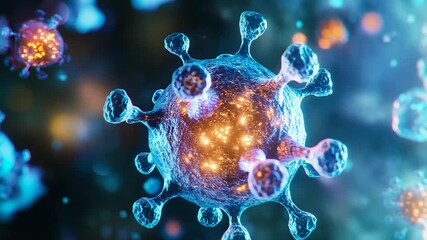 Virus structure infecting organism cells causing disease - Powered by Adobe
