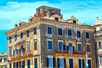 Naklejka premium Das Alte Rathaus von Korfu (San Giacomo Theater) in Korfu-Stadt, Griechenland
