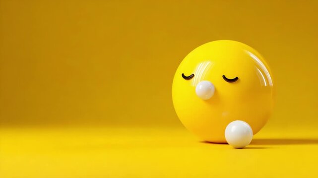A Whimsical Representation of Sleep with a Yellow Smiley Face and 'ZZ' Displaying a Relaxing Atmosphere Perfect for Illustrating Rest and Tranquility in Animation and Design.