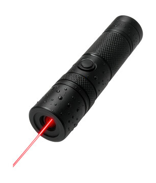 Water-resistant laser pointer for outdoor use in backyards during rainy conditions.