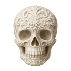 Obraz premium PNG Intricate carved decorative skull
