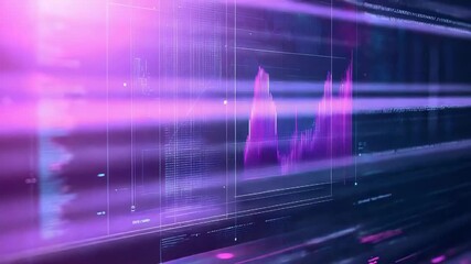 Digital data processing with code and graph background - Powered by Adobe