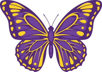 Purple and Yellow Butterfly Illustration