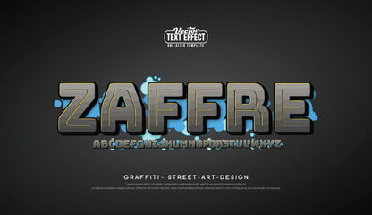 Zaffre, Colorful graffiti editable text style effect. Vector text effect with paint wall concept.	
