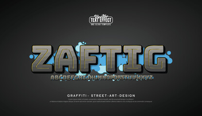Zafting logo graffiti font text effect, spray and street text style	
