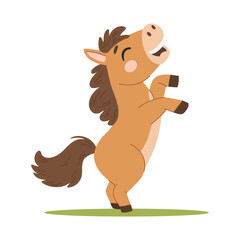 Cute cartoon horse. Vector illustration isolated on a white background.