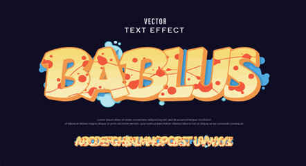 Bablus, Colorful graffiti editable text style effect. Vector text effect with paint wall concept.	
