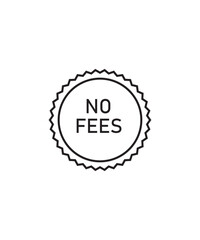 no fees stamp icon, vector best line icon.