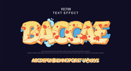 Baccae logo graffiti font text effect, spray and street text style	
