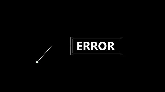Animation of HUD elements with text Error. Animate a white callus for text Callout futuristic hud animation. Simple HUD elements frame lines callout animation.