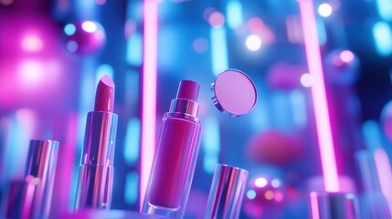 Cosmetics with neon lights