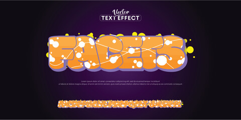 Facets, Colorful graffiti editable text style effect. Vector text effect with paint wall concept.	
