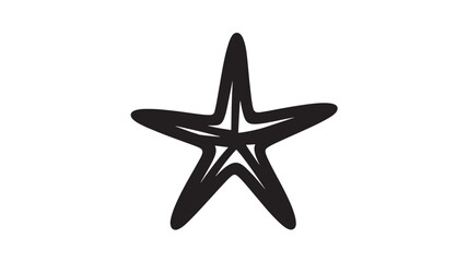 Fototapeta premium Hand drawn star vector illustration simple black line art isolated design element on white background