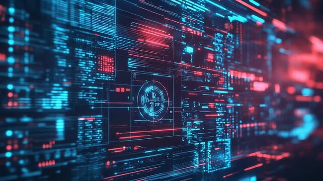 Cybersecurity data processing with abstract digital interface - Powered by Adobe