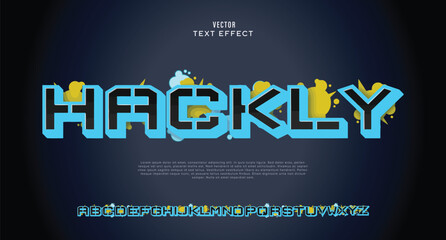 Hackly logo graffiti font text effect, spray and street text style	
