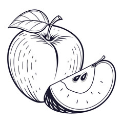 newton pippin apple with leaf