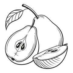 nashi pear on white background 