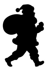 Santa Claus silhouette cartoon illustration
