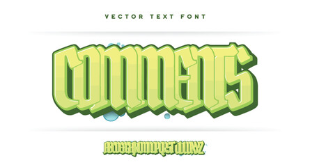 Comments logo graffiti font text effect, spray and street text style	
