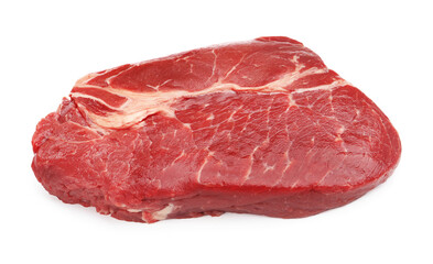 Piece of raw beef meat isolated on white