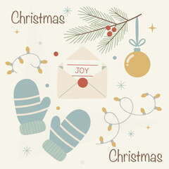 Modern Christmas Greeting Card Set