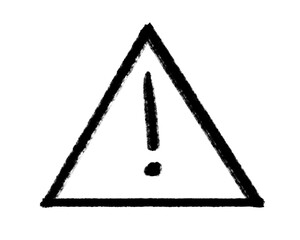 Hand-drawn, sektchy, caution sign, safety triangle street sign with transparent png background 