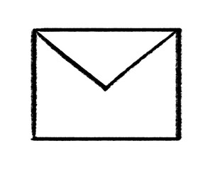 hand-drawn, sketchy E-Mail icon design, email icon with transparent png background 