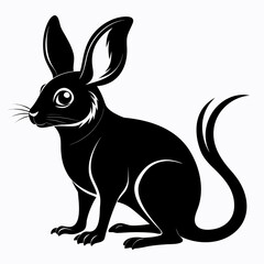 Jerboa vector clean black silhouette design white background
