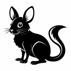 Jerboa vector clean black silhouette design white background
