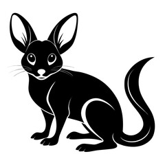 Jerboa vector clean black silhouette design white background