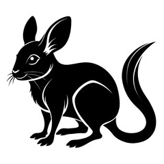 Jerboa vector clean black silhouette design white background