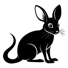 Jerboa vector clean black silhouette design white background