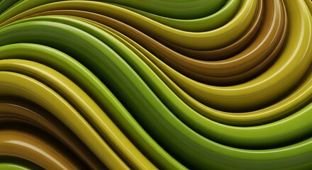 Abstract background with flowing green and brown waves, creating a natural and organic texture for graphic design and wallpaper projects