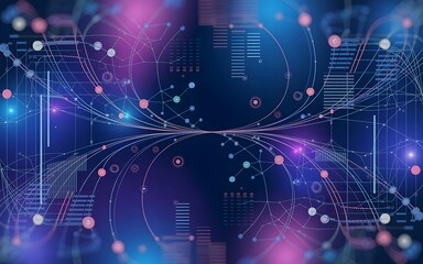 An artistic display of interconnected networks and data flows, emphasizing technological innovation and scientific advancement, ideal for representing complex concepts and digital connections