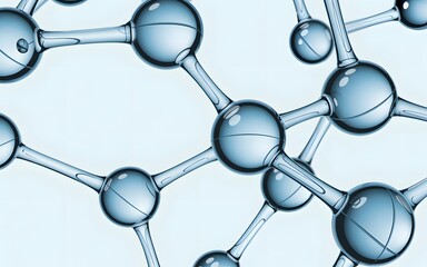 Molecular structure illustration, showcasing interconnected spheres and lines. The image embodies the intricate beauty of science. 