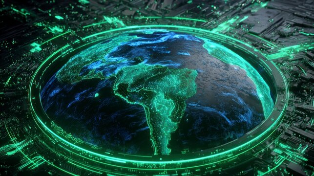 Global network earth graphic design